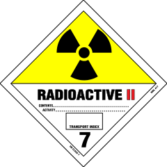 Radioactive substances; Category II-YELLOW (hazard label 7B)